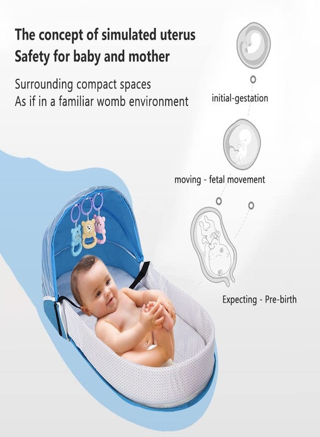 SFNTION Baby Travel Cot with Net Foldable Baby Tent Washable Crib Bionic Travel Bed Breathable Cradle Cot - Image 5