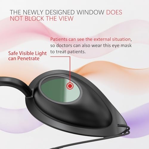 Karono Flexible IPL Goggles Eye Shields - UV Eye Protection Glasses for Skin Therapy, Tanning Bed, Hair Removal, Blocks 200-2000nm Wavelengths, Adjustable Head Strap for Comfort Fit - Image 2