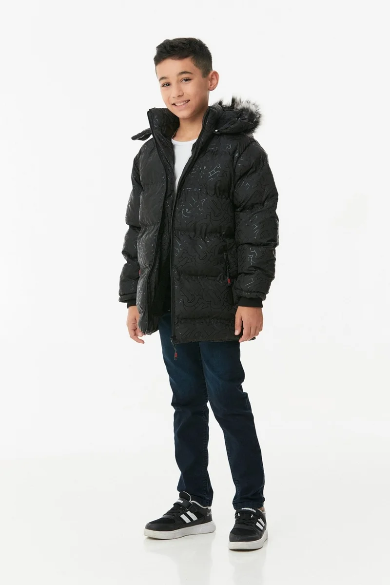 فولامودا Printed Hooded Unisex Children's Puffer Coat