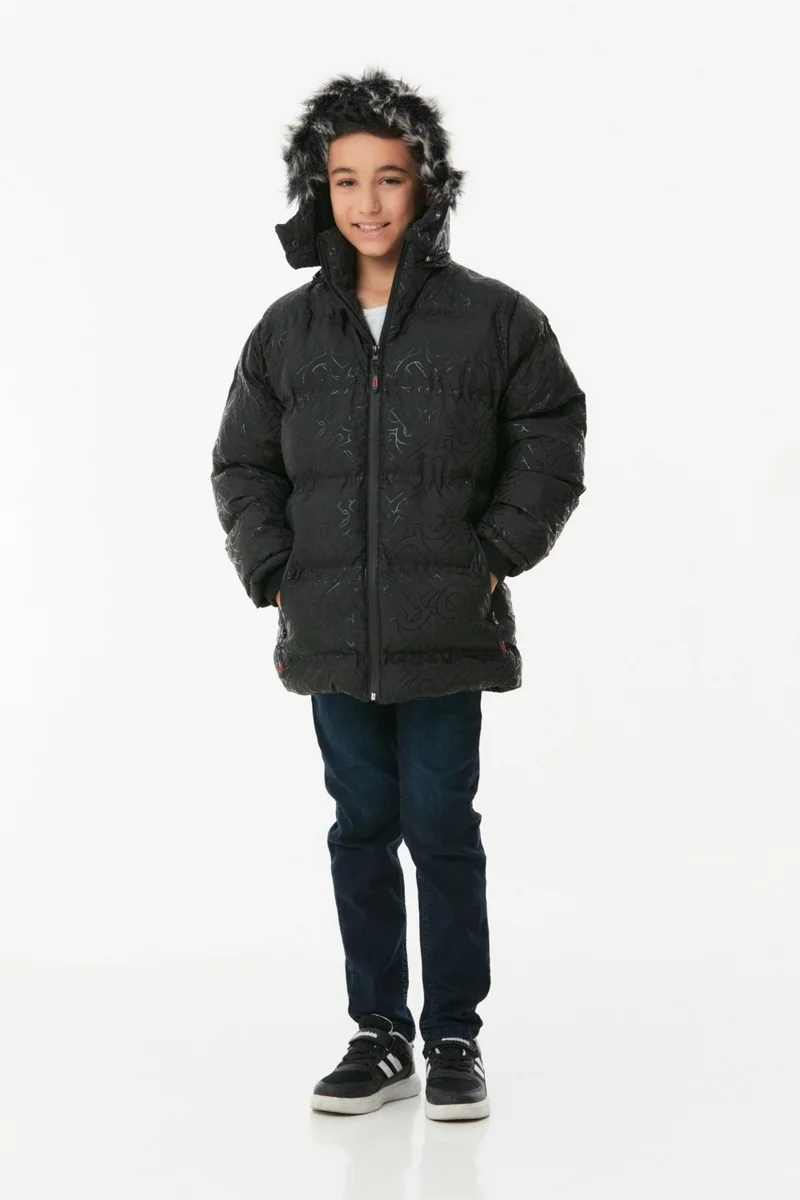 فولامودا Printed Hooded Unisex Children's Puffer Coat