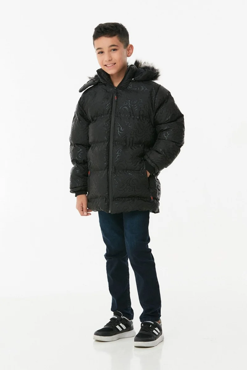 فولامودا Printed Hooded Unisex Children's Puffer Coat