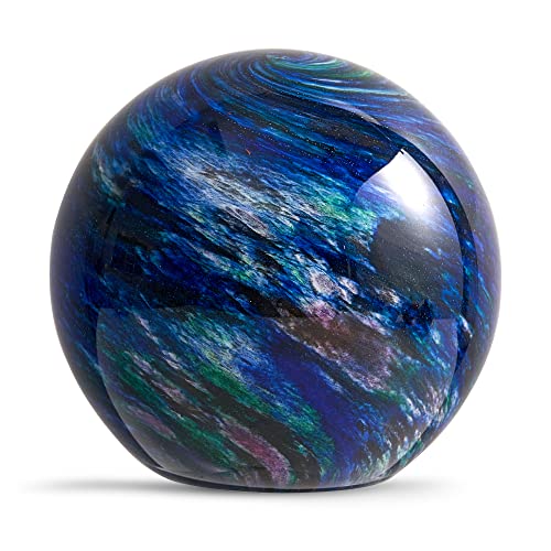 Hand Blown Glass Figurines Ball Ocean WavesOffice Paperweight Glass for DeskHome Decor CollectibleAquarium DecorOffice Decor Ocean Lovers Planet