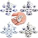 Skylety 60 Pieces 112 Scale Miniatures Dollhouse Porcelain Tea Cup Set Flower Pattern Plum Blossom Red Rose Teapot Cup Set Porcelain AccessoriesElegant Porcelain Series - Image 3
