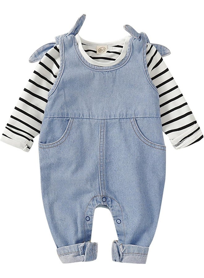 Saeaby Newborn Girls Boys Clothes Baby Romper Outfit 2Pcs Pants Set Long Sleeve Winter Clothing - Image 1