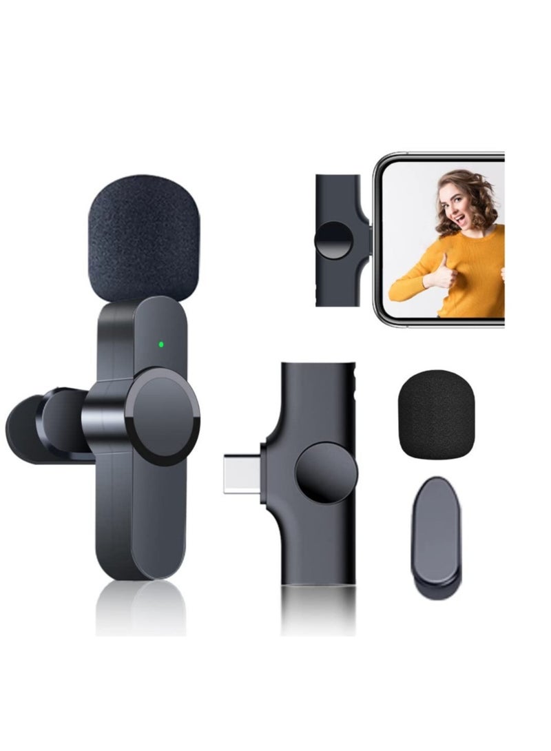 ELTRAZONE Wireless Plug-and-Play Clip-on Lapel Microphone Black  - Image 1