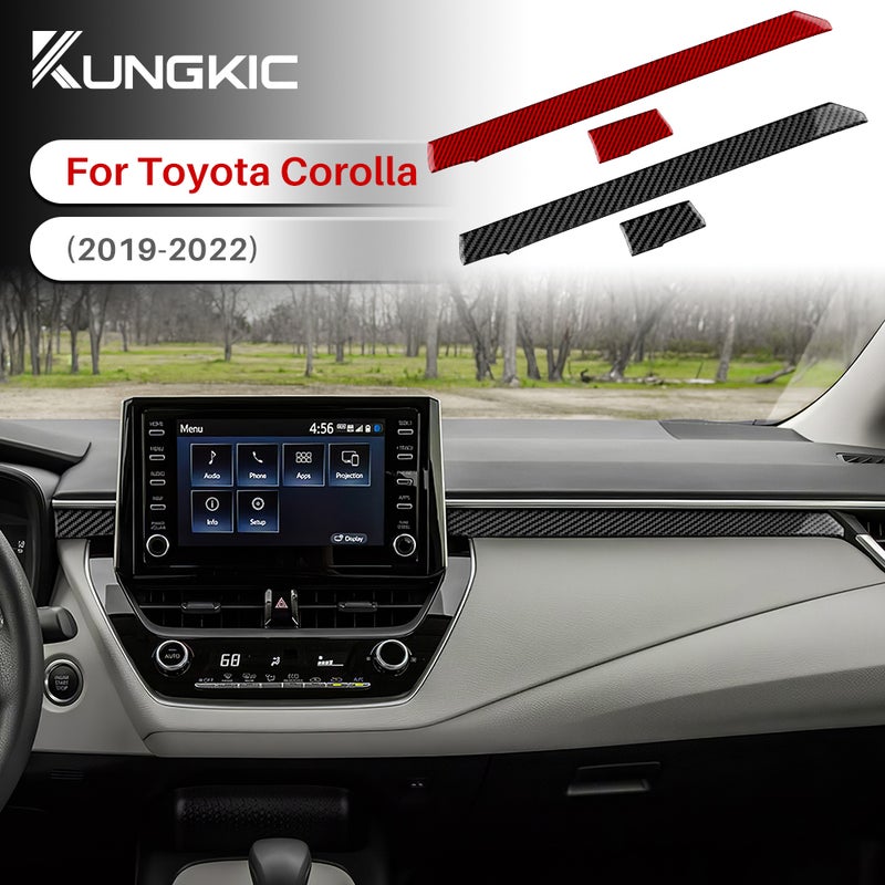 Real Soft Carbon Fiber Sticker for Toyota Corolla 2019 2020 2021 2022 2023 2024 Co-pilot Strip Panel RHD LHD Interior Accessories - Image 1
