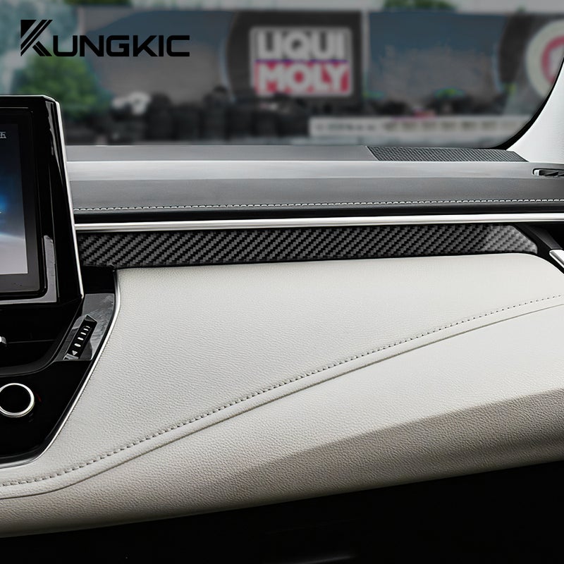 Real Soft Carbon Fiber Sticker for Toyota Corolla 2019 2020 2021 2022 2023 2024 Co-pilot Strip Panel RHD LHD Interior Accessories - Image 2