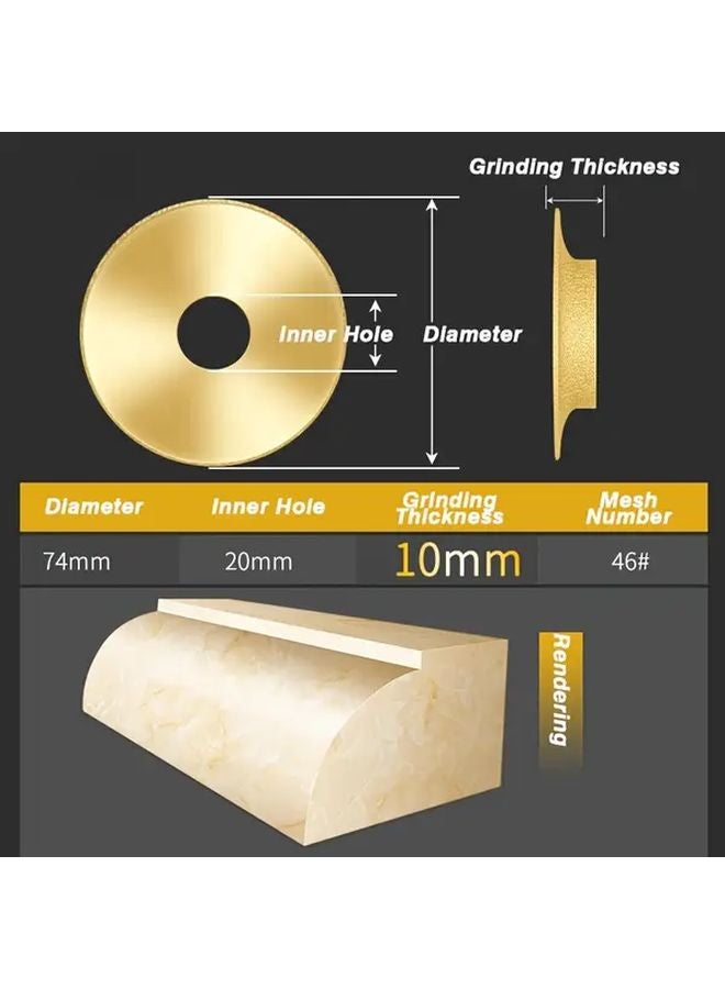 Diamond French Bevel Edge Sanding Wheel 10mm Thickness For Marble Quartz Granite - Image 1