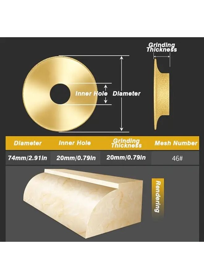 Diamond French Bevel Edge Sanding Wheel 10mm Thickness For Marble Quartz Granite - Image 5