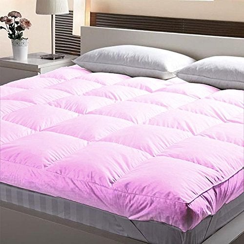 Jaipur Linen Jaipur Linen 3000 GSM 5 Ft X 6 Ft Small Queen Size Finest Imported Super Microfiber Mattress PaddingTopper60X72Baby Pink  - Image 1