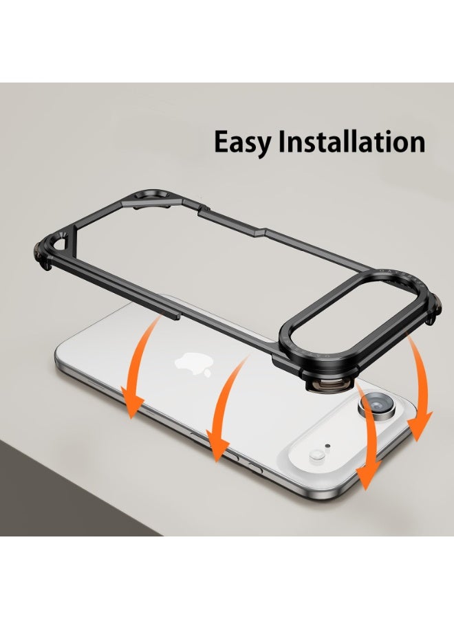 general for iPhone 17 Air Phone Case,Aluminum Thin Slim No Back Cases Compatible with MagSafe,Metal Frameless 4 Corner Airbags Shockproof Protective Bumper Cover for iPhone 17 Air - Image 5