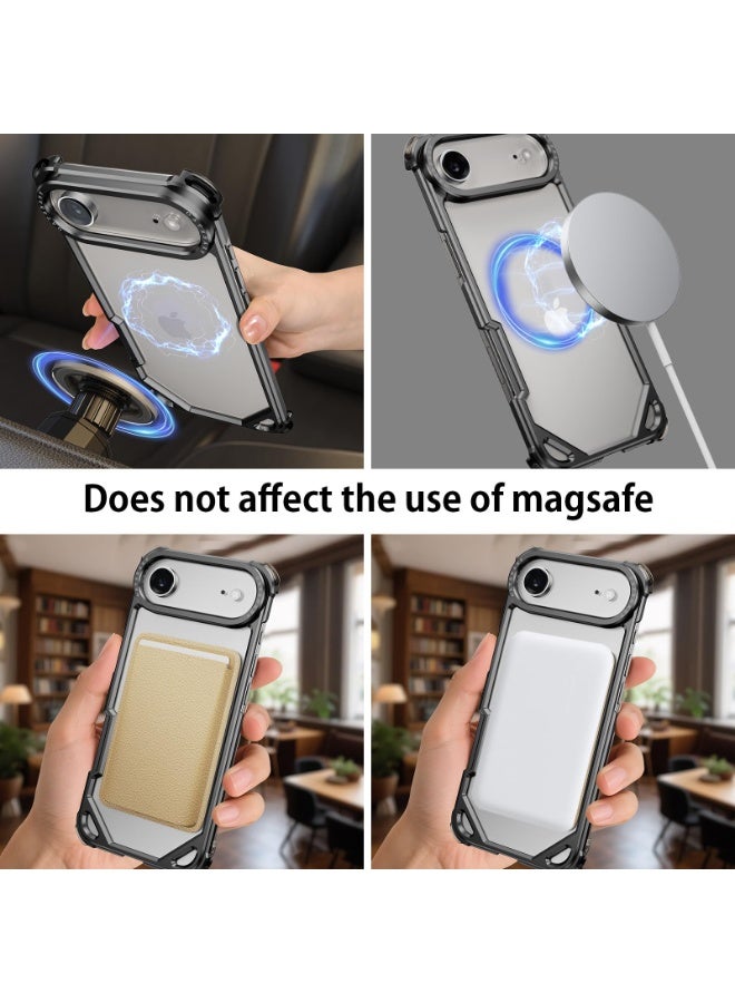 general for iPhone 17 Air Phone Case,Aluminum Thin Slim No Back Cases Compatible with MagSafe,Metal Frameless 4 Corner Airbags Shockproof Protective Bumper Cover for iPhone 17 Air - Image 3