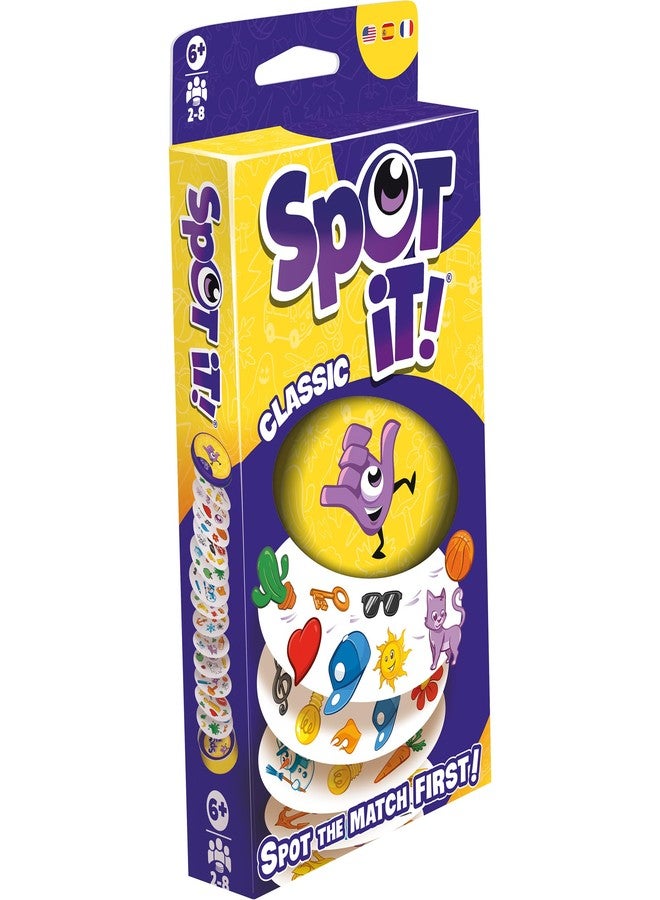 Asmodee Spot It! Classic Card Game (2024 Refresh) - Eco-Blister Edition, 5-in-1 Visual Perception Game for Quick Reflexes and Family Fun, Ages 6+, 2-8 Players, 10 Minute Playtime - Image 1