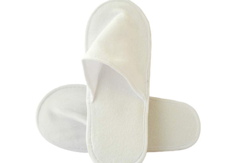 Sevenhills Toiletries Sevenhills Toiletries 25 Pairs Hotel Accessories Guest House Kit Guest Room Slipper Free Size 5MM Sole Terry Towel  Pack of 25 pairs WhiteUnisex  - Image 1