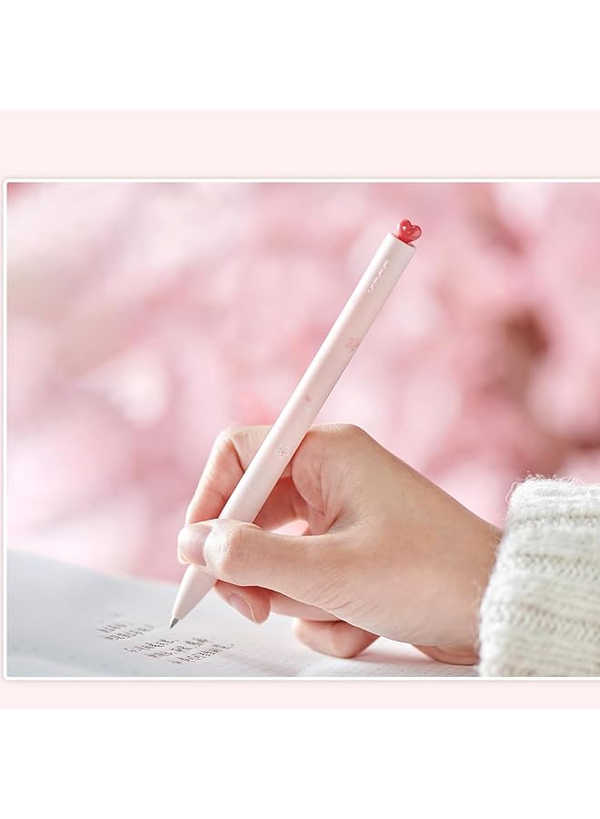 إيروريكس مجموعة أدوات مكتبية من أقلام الجل مكونة من قطعتين على شكل قلب مع 4 عبوات إضافية سوداء برأس رفيع 0.5 مم، ملحقات مكتبية، أساسيات العمل المنزلي، لوازم مدرسية للمراهقين - Image 4