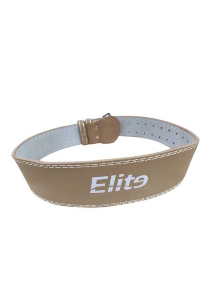 Elite Elite  premium leather weightlifting belt with lower back support for workouts, bodybuilding, functional training, weightlifting, and squats. Size 110  cm.  - Image 2