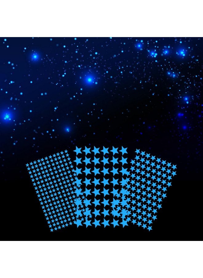 Sibba Glow in Dark Stars Stickers for Ceiling Kids Room Decor 3 Sheets Moon Wall Decals Stick Sticky Sticker Murals Paper Star Glowing Luminous Light Small 3D Space Art Paint - Image 2