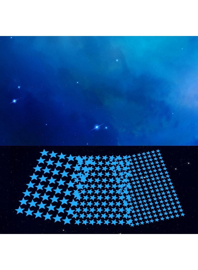 Sibba Glow in Dark Stars Stickers for Ceiling Kids Room Decor 3 Sheets Moon Wall Decals Stick Sticky Sticker Murals Paper Star Glowing Luminous Light Small 3D Space Art Paint - Image 3
