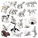 OUKEYI Mini Arctic Animals Figurines Set 18pcs Toy for Toddlers Realistic Plastic Reindeer White Whale Polar Bear Fox Wolf Figure Toy for Kids Birthday Gift - Image 2