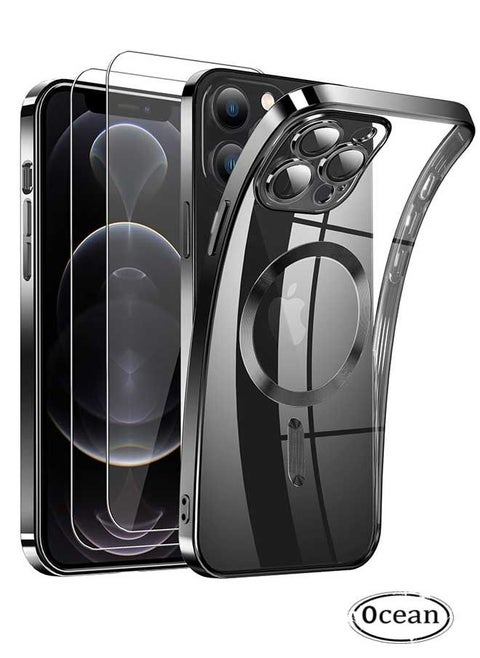 iPhone 15 Pro Case (Black), TPU Material, Anti Scratch And Shockproof, With Electroplated Magnetic Attraction, Camera Lens Full Protection, Compatible With MagSafe Wireless Charging
