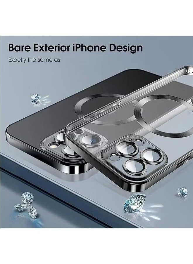 iPhone 15 Pro Case (Black), TPU Material, Anti Scratch And Shockproof, With Electroplated Magnetic Attraction, Camera Lens Full Protection, Compatible With MagSafe Wireless Charging