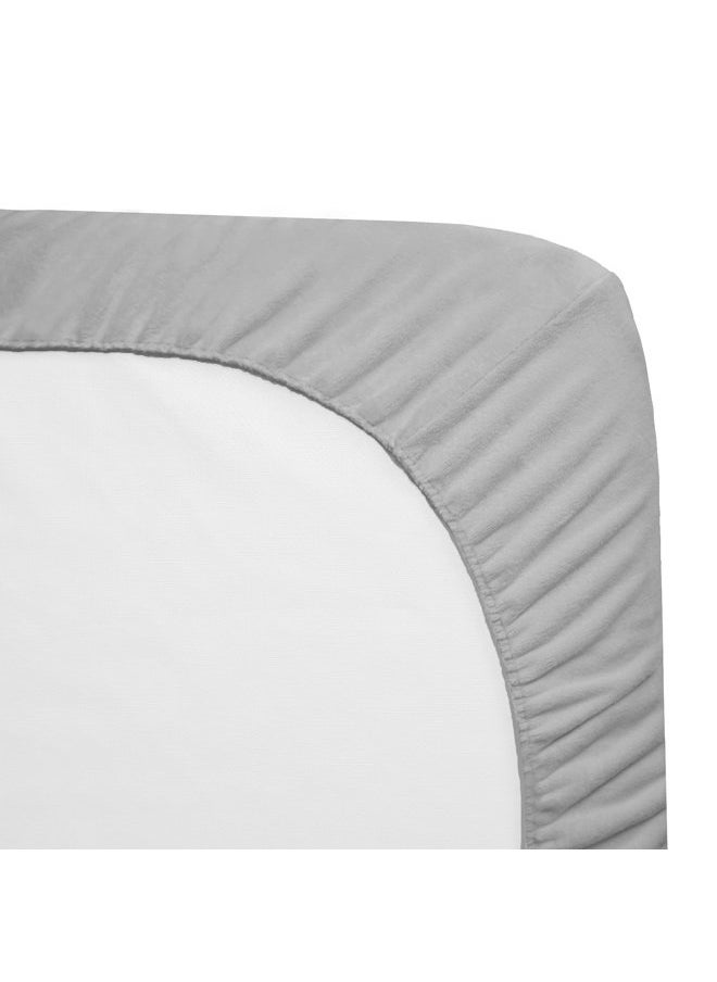 American Baby Company Heavenly Soft Chenille Fitted Pack N Play Playard Sheet 27" x 39", Warm and Cozy Chenille Pack and Play Sheet, Gray, for Boys and Girls, Fits Most Mini Crib Mattresses  - Image 2