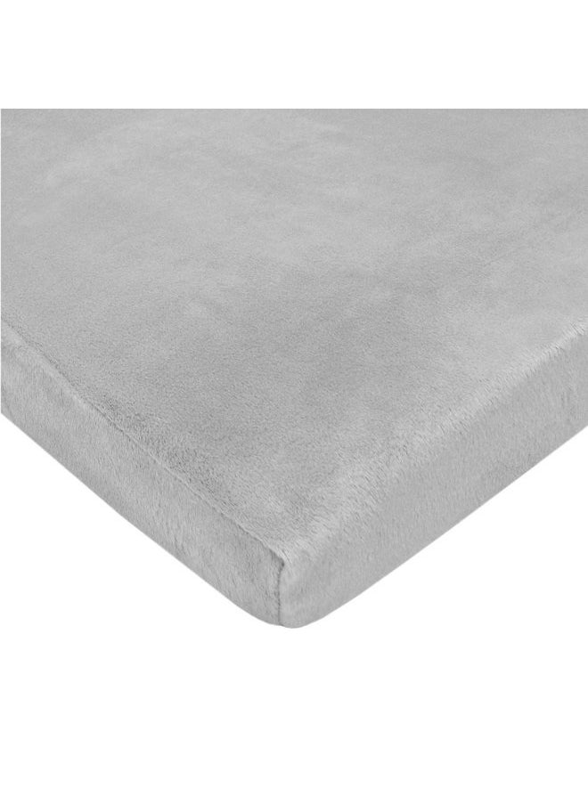 American Baby Company Heavenly Soft Chenille Fitted Pack N Play Playard Sheet 27" x 39", Warm and Cozy Chenille Pack and Play Sheet, Gray, for Boys and Girls, Fits Most Mini Crib Mattresses  - Image 1