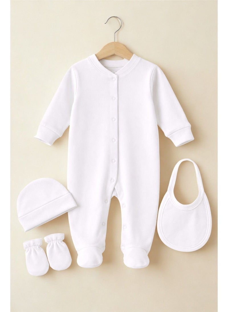 Cloud Fashion طقم بيبي حديثي الولادة 4 قطع قطن – ملابس أطفال ناعمة مريحة للاستخدام اليومي - Image 3