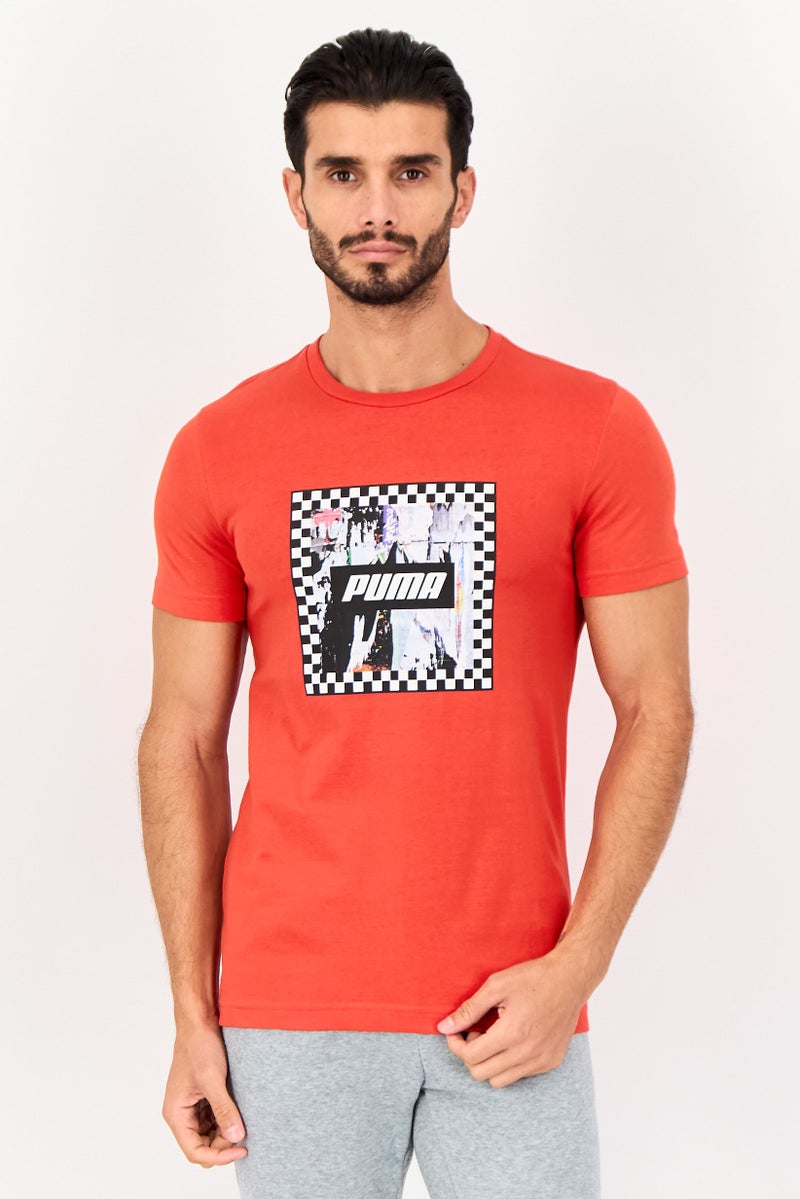 PUMA تي شيرت رجالي ضيق الأكمام القصيرة في الهواء الطلق، أحمر - Image 1