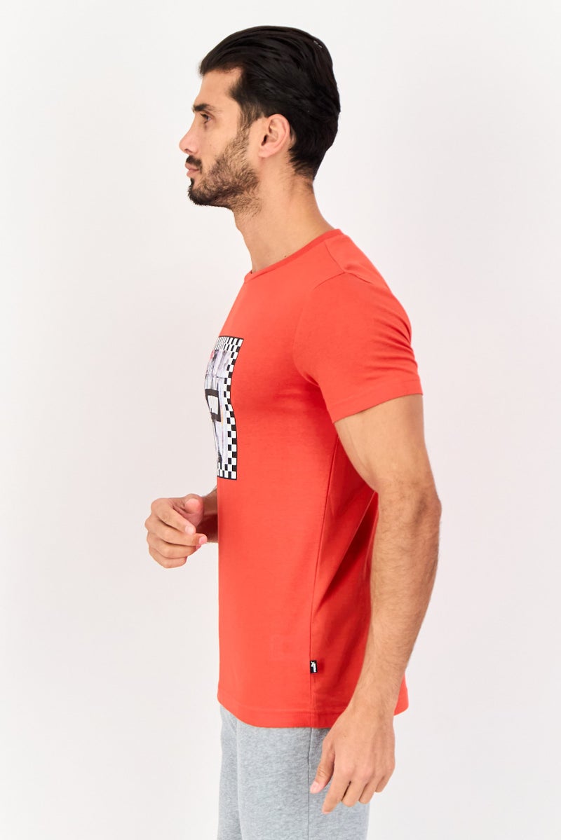 PUMA تي شيرت رجالي ضيق الأكمام القصيرة في الهواء الطلق، أحمر - Image 2