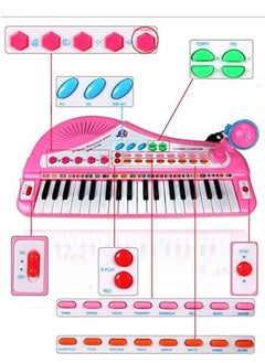 EASY FUTURE Kid's 37-Key Electronic Toy Keyboard Piano with Microphone Pink  - Image 4
