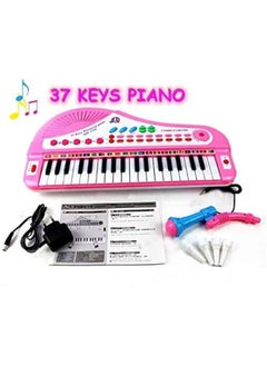 EASY FUTURE Kid's 37-Key Electronic Toy Keyboard Piano with Microphone Pink  - Image 5