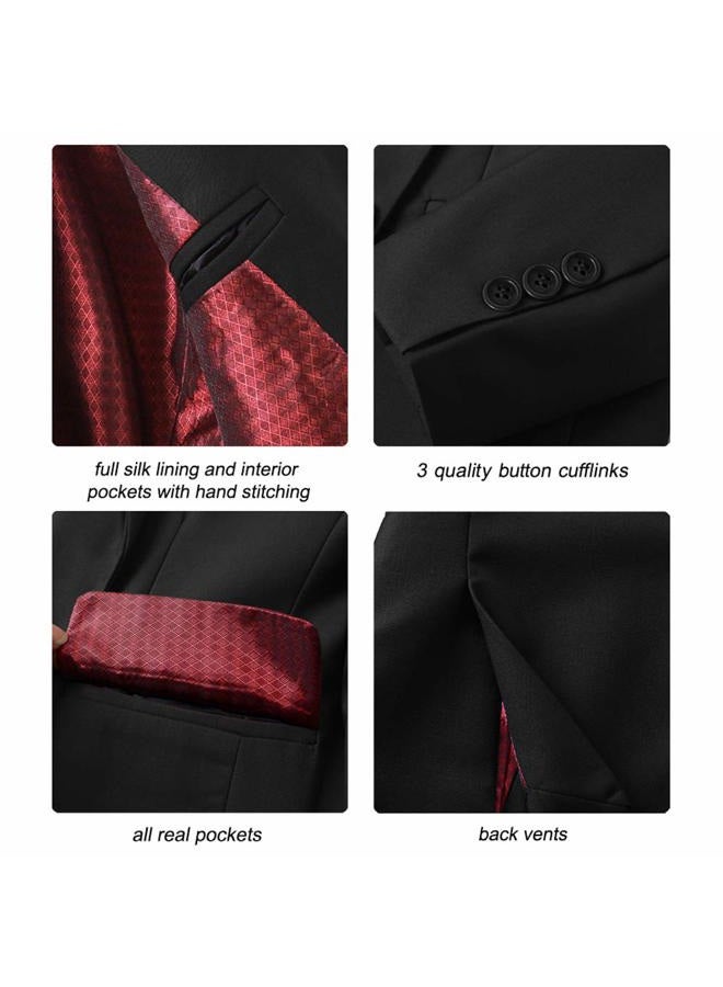 Visaccy Boys Formal Blazer School Jacket, Black, 14 Years - Image 3