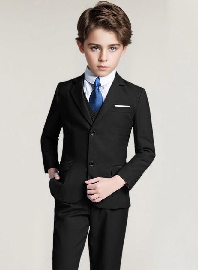 Visaccy Boys Formal Blazer School Jacket, Black, 14 Years - Image 5