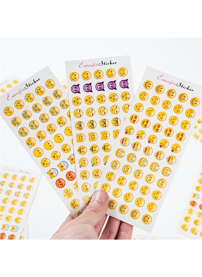 yongsheng 12-Sheet Emoji Sticker，Assorted Emoticon Stickers for Kids, Emoticon Sticker Set for Teacher Classroom Rewards, Art Supplies  - Image 3