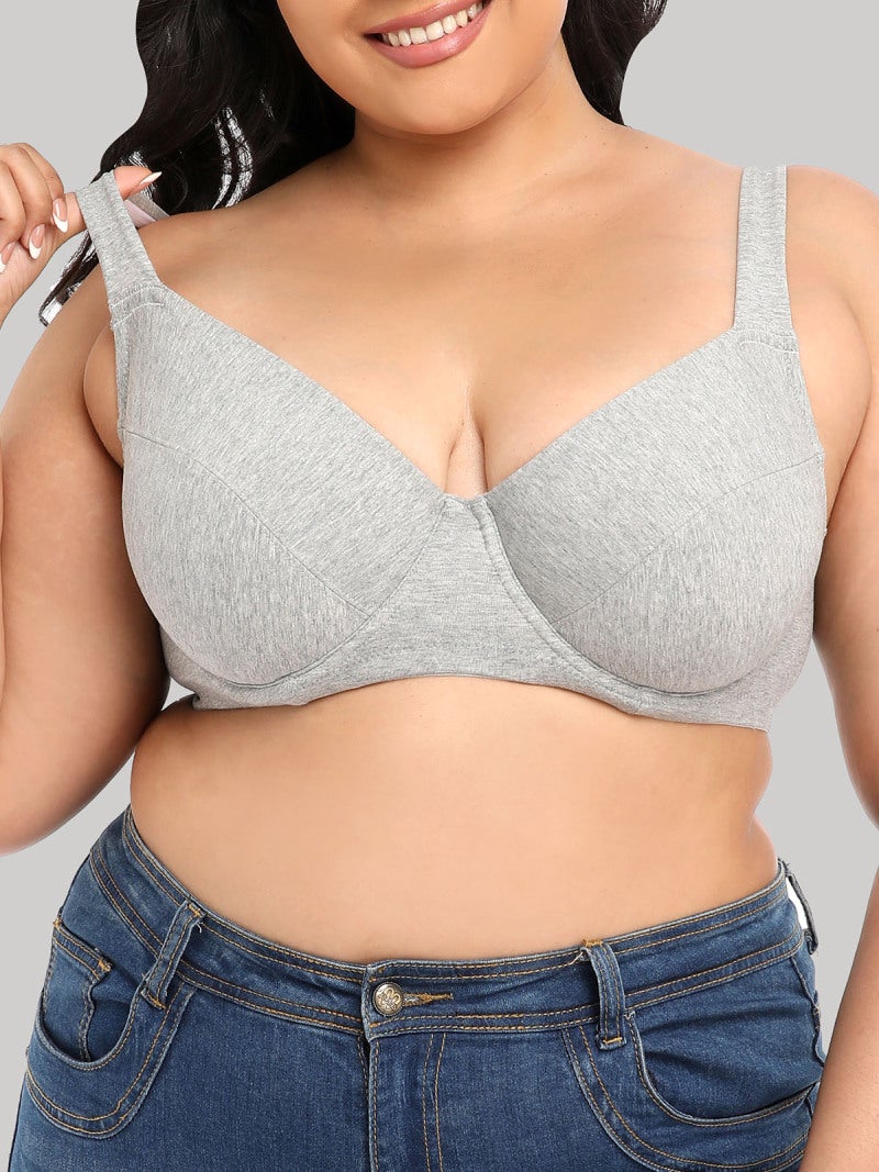Women Plus Size Bra Full Coverage Soft Cups with Underwire - Image 5