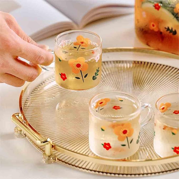 Deoxys Breakfast Tray with Handles, Plastic Transparent Modern Decorative Striped Tray for Coffee Table, Food Serving Tray for Decor Wedding Birthday Graduation Parties Farmhouse Baking - Image 3