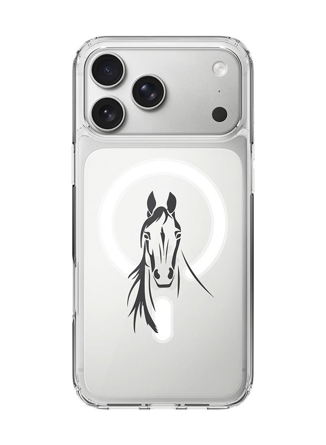 Stylizedd Classic Clear MagSafe Case for iPhone 17 Pro Max , Hybrid Soft Case Flexible Edges Anti Drop TPU PC Gel Thin Transparent Cover [ Designed for iPhone 17 Pro Max ] - Arabian Stallion
