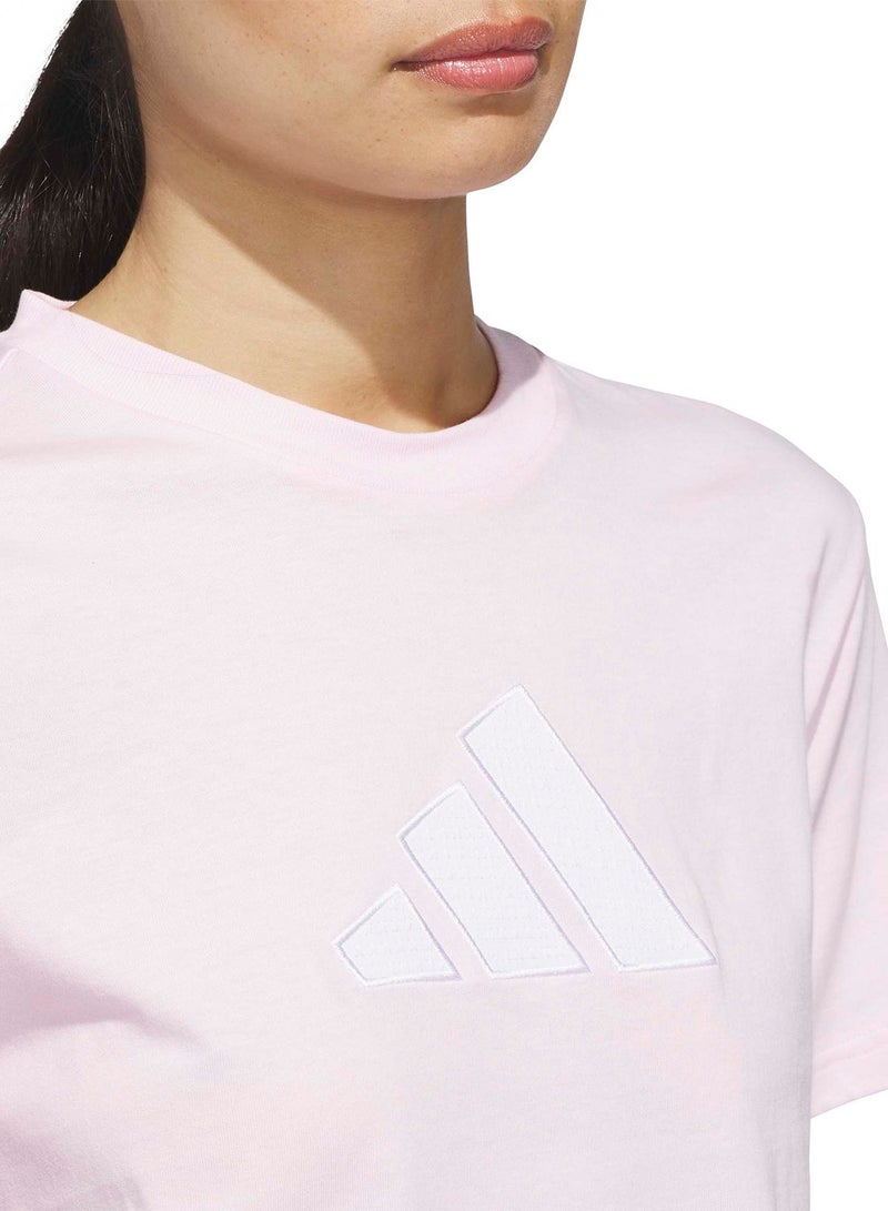 Adidas Textured Gingham Big Logo Graphic T-Shirt - Image 3