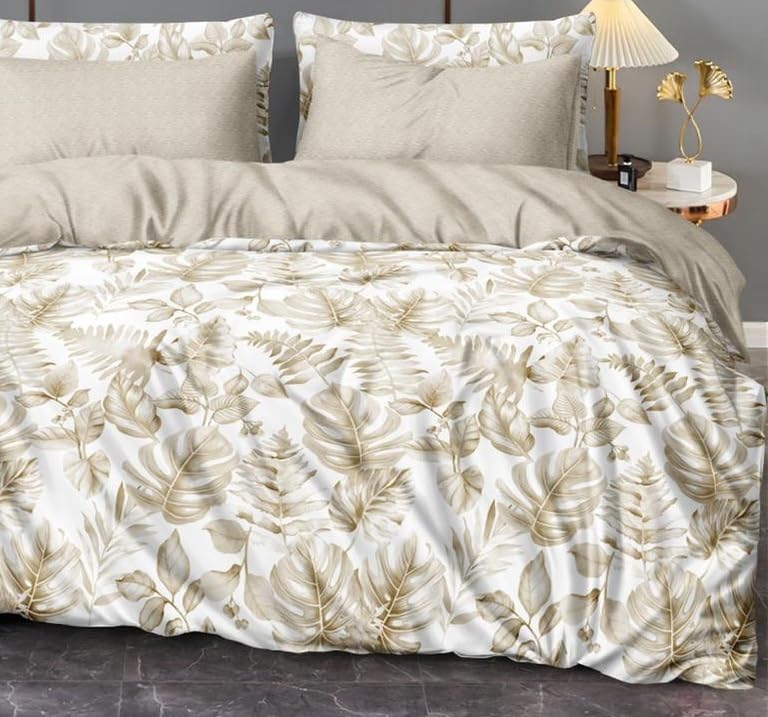 SHOPICTED Microfiber Super Soft Ac Comforter/Duvet for Double Bed King Size 90 X 100 Inch, Reversible (Multicolor) - Brown Banana - Image 2