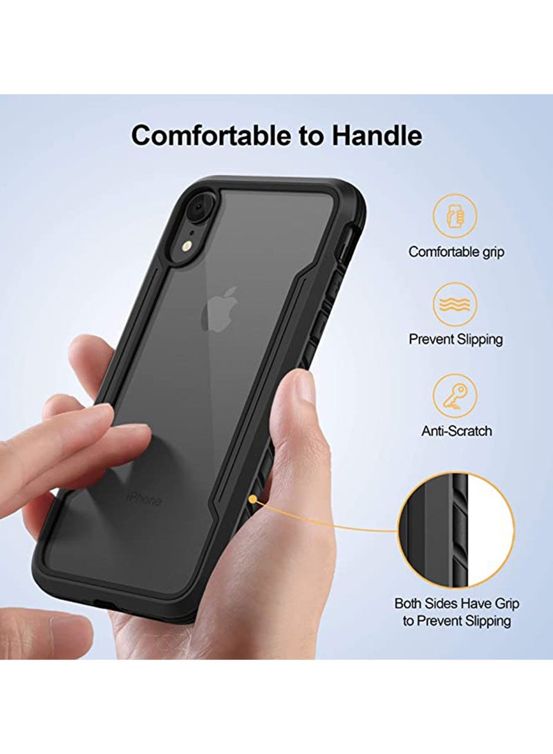 SYOSI Full-Body Protective Bumper Case, for iPhone XR Case Clear 6.1 inch, for iPhone XR Cases Thin with Silicone Durable, Transparent Hard Back, Heavy Duty Shockproof Protective Cover for Men - Image 4