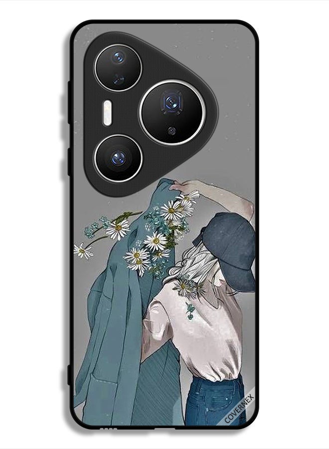 Covernex Huawei Pura 80 Pro Protective Case Cover Cap Girl Wearing Coat Art - Image 1