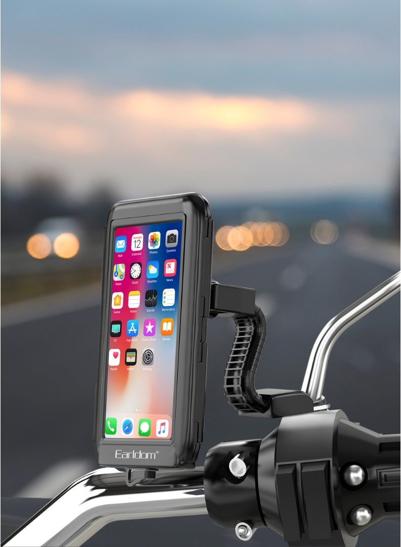 أيرلدوم دراجة نارية حامل هاتف المحمول-قوس مقاوم للماء للهواتف 4.7 إلى 6.8 بوصة ، 360-دوران ، مكافحة صدمة جبل - Image 1