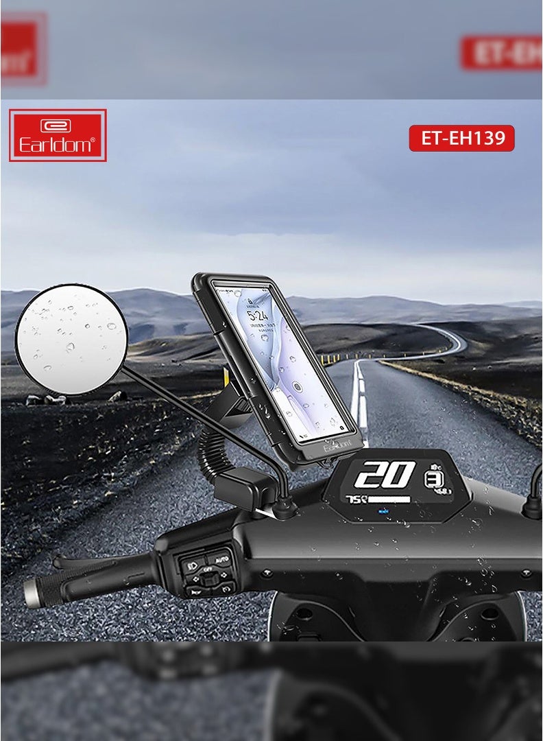 أيرلدوم دراجة نارية حامل هاتف المحمول-قوس مقاوم للماء للهواتف 4.7 إلى 6.8 بوصة ، 360-دوران ، مكافحة صدمة جبل - Image 2