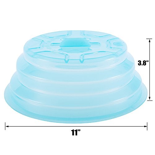 Kichwit Collapsible Silicone Microwave Plate Cover Splatter Guard, Dishwasher Safe & BPA Free, 11”, Blue - Image 4