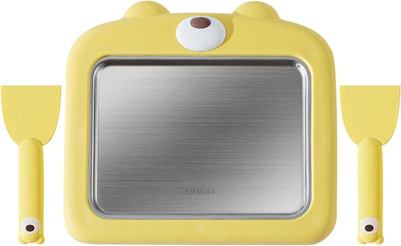 Non Electric Fried Yogurt Maker Ice Cream Tray with Spatulas for Family Activities - Image 1