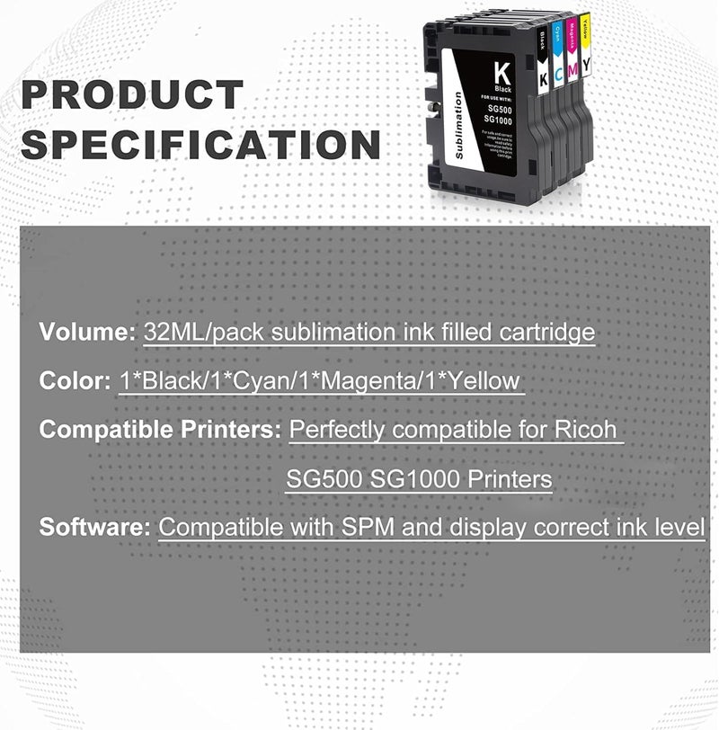 AYMSous New SG500 SG1000 Latest Upgraded Chip Sublimation Ink Cartridge Compatible for Virtuoso SG500 SG1000 Printer - Image 3