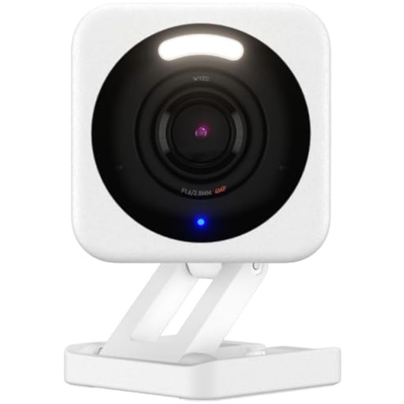 Cam v4, 2K HD Wi-Fi Smart Home Security Camera, Indoor/Outdoor, Pet/Baby Monitor, Motion Activated Spotlight/Siren, Enhanced Color Night Vision, 2-Way Audio, Local/Cloud Storage, Wired, White - Image 1