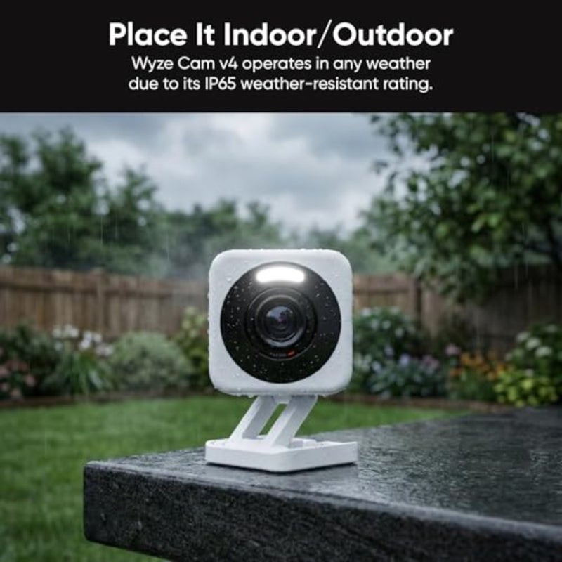 Cam v4, 2K HD Wi-Fi Smart Home Security Camera, Indoor/Outdoor, Pet/Baby Monitor, Motion Activated Spotlight/Siren, Enhanced Color Night Vision, 2-Way Audio, Local/Cloud Storage, Wired, White - Image 5