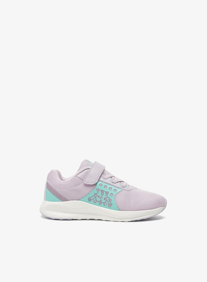 Kappa Girls' Colourblock Sports Shoes with Hook and Loop Closure - Image 1
